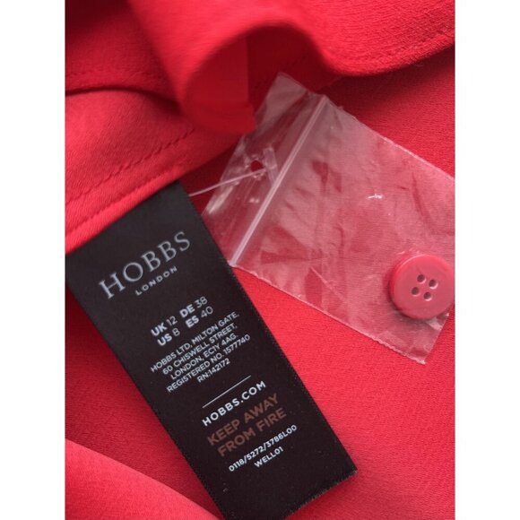 Hobbs London Andie Wrap Dress Red 8 New NWOT - Picture 9 of 10